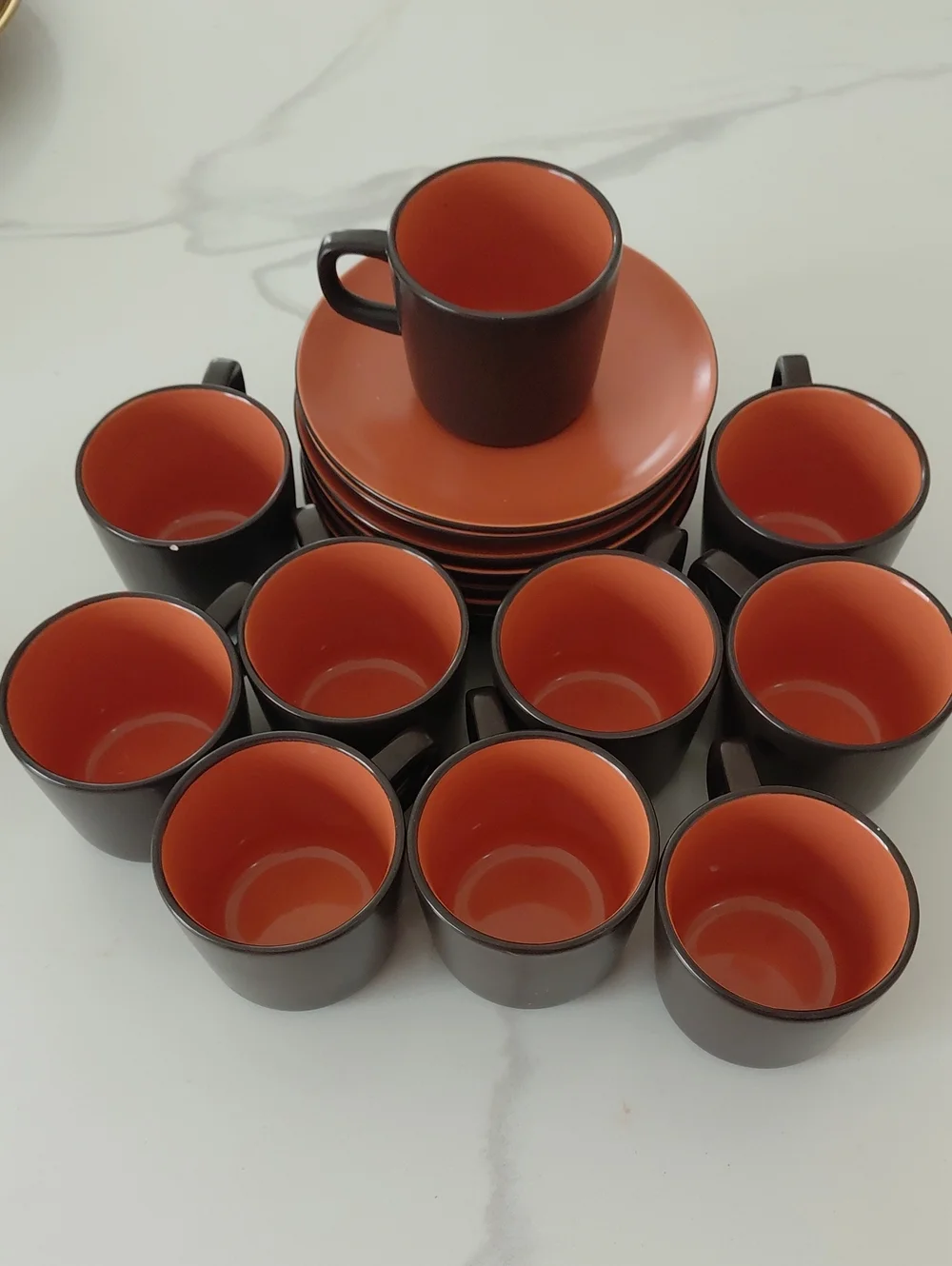 Mikasa Terra Stone Bittersweet 7149 10 piece  Cup and Saucer Set